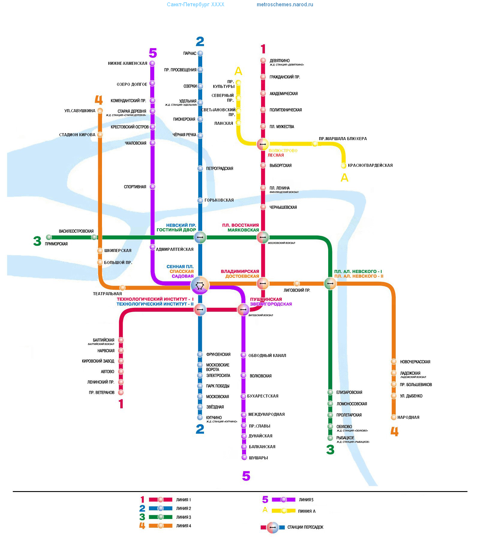 карта метро город санкт петербург